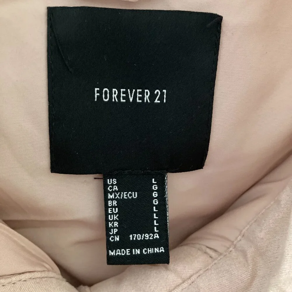 Forever 21 Women Sherpa Fleece Shacket Large Pink - Picture 4 of 6